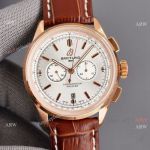 Copy Breitling Premier Rose Gold Case Brown Leather Strap 42MM Men Watch